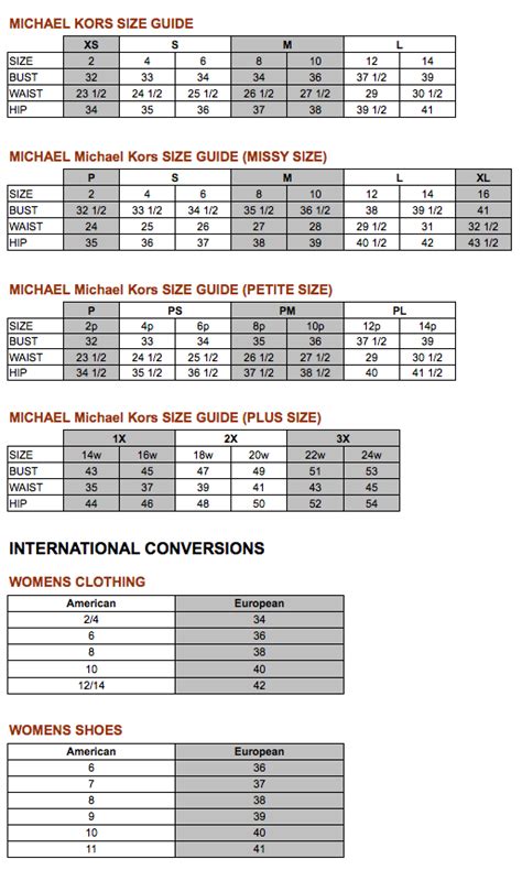 michael kors ring size chart|michael kors dress size chart.